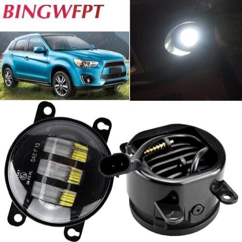 2PCS LED Front Fog Lights H11 Car Styling Round Bumper Halogen fog lamps 12V For Mitsubishi ASX 2013 2014 2017 2018