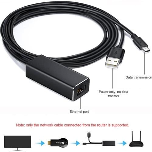 Hot Fire TV Stick HD 480 Mbps Micro USB2.0 To RJ45 Ethernet Adapter 10/100 Mbps for Fire TV/Google Home/Chromecast Ultra Audio