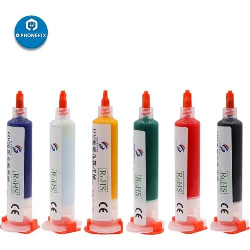PHONEFIX 10CC Mechanic UV Light-Sensitive Curable Soldering Paste+Syringe Plunger+Needle Head for Phone Circuit Board Protecting