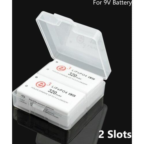 Durable High Quality Plastic 9V 6F22 Battery Cases Boxes For 1/2 Pieces 9V 6F22 Battery Battery Organizer Protection Holder