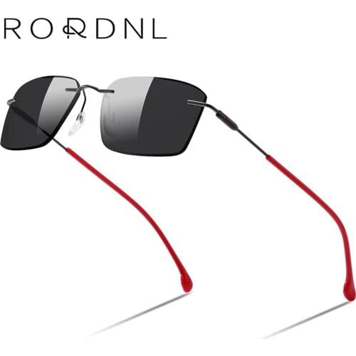 Rimless Progressive Prescription Sunglasses for Men Multifocal Bifocal Optical Sun Glasses Male Myopia Polarized UV400 Eyewear