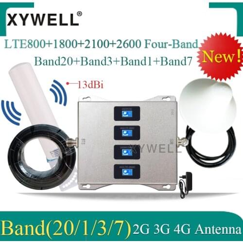 Cellular Amplifier LTE B20 800/1800/2100/2600mhz Four-Band 4g signal booster 2g 3g 4g DCS WCDMA LTE GSM Mobile Signal Repeater