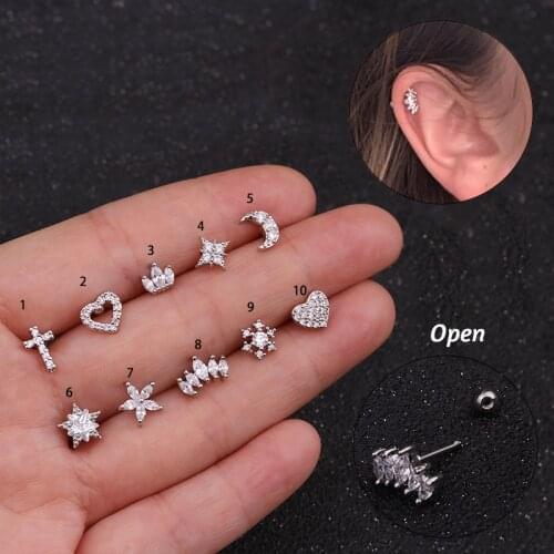 1pcs Helix Piercing Jewelry CZ Dangle Cartilage Tragus Earring Conch Piercing Earrings body jewelry micro pave jewelry