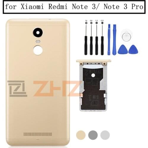 For Xiaomi Redmi Note 3/ Note 3 Pro Battery Back Cover Rear Door Housing + Side Key Card Tray Holder Repair Spare Parts