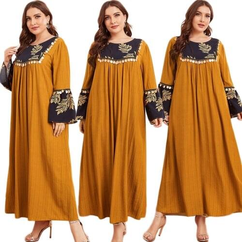 Elegant Muslim Women Casual Loose Long Dress Sequins Tassel Abaya Islamic Arab Kaftan Dubai Spring Summer Maxi Robe Turkish New