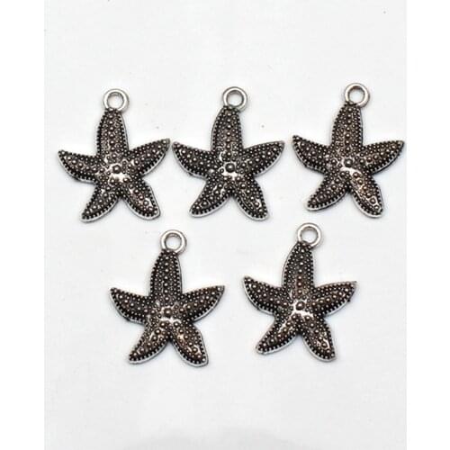 10pcs Charms starfish 18*22mm Antique Tibetan Silver Pendant Finding Accessories DIY Vintage bracelet Necklace Handmade
