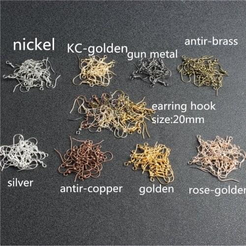 100pcs accessories Earrings Jewelry Making accessories metal accessories 20 * 17mm earhook Earrings Gold SilverEarring making