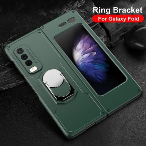 Armor Ring Bracket Case for Samsung Galaxy Fold Case 360 Full Protective Hard PC Cover for Galaxy Z Fold 2 5G