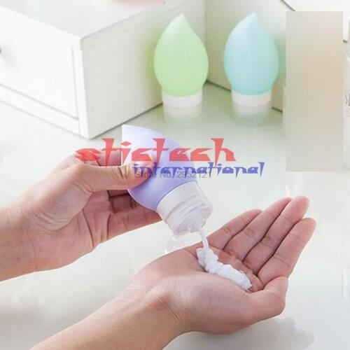 By dhl or ems 500 pcs 75ml Empty Silicone Water Drop Shaped Travel Packing Press Bottle for Lotion Shampoo Bath Container 75ml
