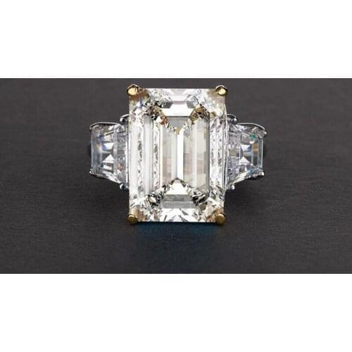 Choucong Fine Jewelry 100% Real 925 Sterling Silver Rings for women Emerld cut 6ct Sona Diamon cz Engagement Wedding Band Ring