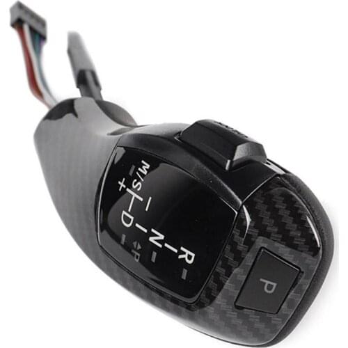 E Chassis Faux Crystal Button Carbon Pattern LED Shift Knob for BMW 5 Series E60 Auto Accessories