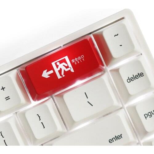 Exit Red Black Backlit Backspace Keycaps For Cherry Mx Switch Mechanical Gaming Keyboard OEM Profile Back Space Keycaps