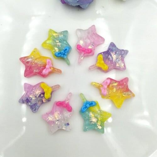 16pcs Resin New Arrival Hot Selling Bow star lollipop for Crafts Making, Scrapbooking, DIY 16*22mm