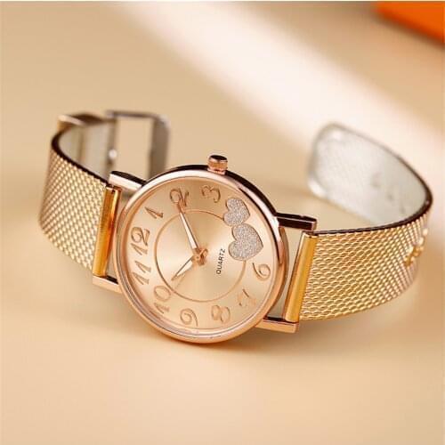 Fashion Women Watches Ladies Watch Silver Heart Dial Silicone Mesh Belt Wristwatches Reloj Mujer Montre Femme Womens Watch 2021