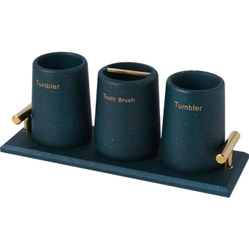 Bathroom five piece set bathroom bathroom European household toothbrush mouthwash cup resin washing set