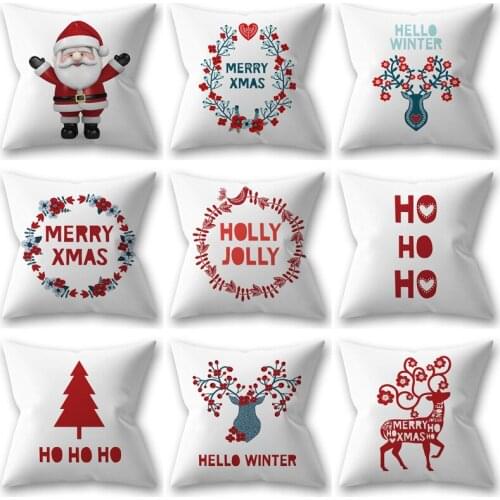 Santa Claus Cushion Cover Throw Pillow Case for Home Chair Sofa Decoration Square Pillowcases