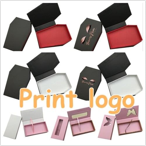 Irregular lash box one pair with mirror false eyelash packaging box lash boxes package custom logo faux 25mm mink lashes case