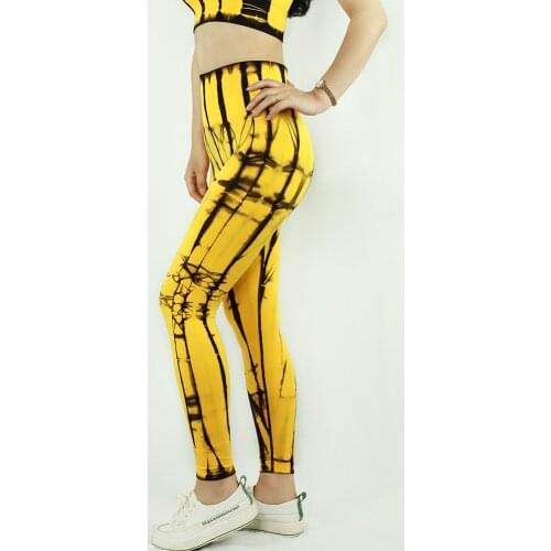 New Sports Pants Womens High Waist Elastic Seamless Tie-Dye Moisture Wicking and Quick-Drying Fitness Sports Yoga Pants Wo