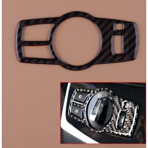 Carbon Fiber Car Interior Headlight Switch Button Panel Frame Trim Cover Fit For BMW 5 Series F10 2011-2013 2014 2015 2016 2017