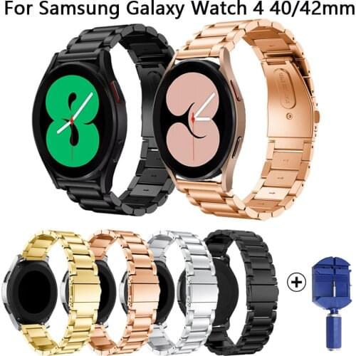 20mm Straps For Samsung Galaxy Watch 4 40 44mm classic 42 46mm Metal Stainless Steel Quick release band Galaxy Watch 42mm strap