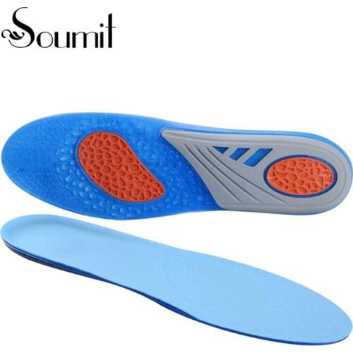 Silicone Sports Insoles for Men Women Running Basketball Shoes Pad Shock Absorption Inserts Massage Foot Sole Soft Gel Shoe Pads