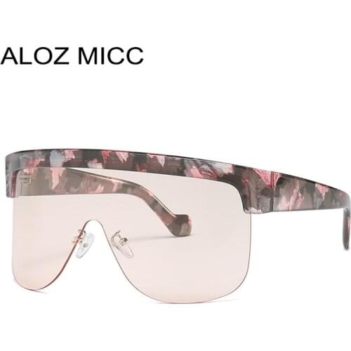 Aloz micc Rimless Oversized Goggle Sunglasses Women New Unique One Piece Men Sunglasses Female Gafas Shades UV400 Glasses C14