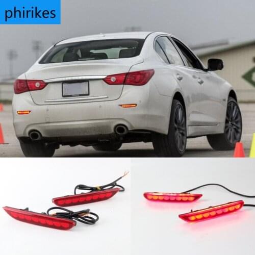 2-in-1 Functions LED Reflector Lamp Rear Fog Lamp Bumper Light Brake Light For Infiniti Q50 2014 - 2018