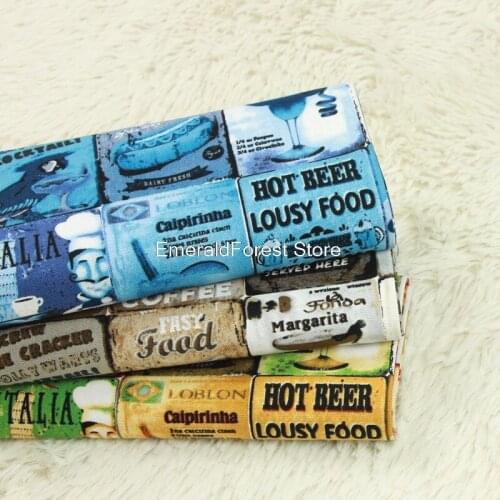 Thick cotton cloth Nordic style printed fabric Handmade DIY clothing gold bag fabric cotton 90cmx110cm