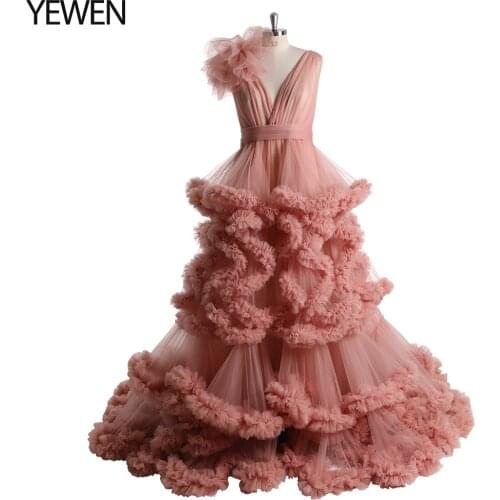 Puffy Ruffles Outdoor Photography Dress Maternity Off Shoulder Maxi Dresses Pregnant Women Formal Dresses Photoshoots Props