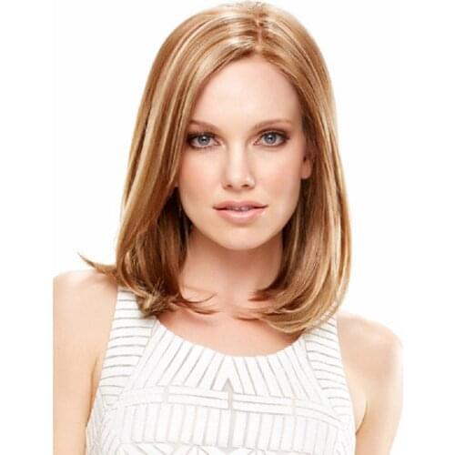 Wavy Bobo Wigs for Women Middle Point Synthetic Wig Golden Brown Hair Cosplay or Daily Use Heat Resistant Shoulder Length Wigs