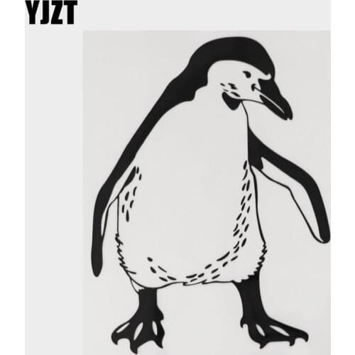 YJZT 12CM×15.7CM Personality Decal Emperor Penguin Vinyl Car Sticker Black/Silver 18A-0100