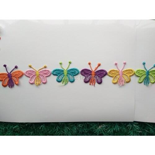 Factory direct 6 pcs / lot cartoon butterfly color camouflage fine lines butterfly fashion lace 2016 spot
