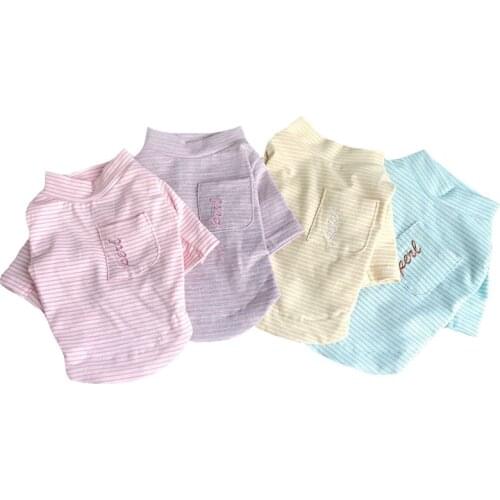 Spring Dog Clothes Striped Puppy Clothes for Small Medium Dogs Ropa Perro Leisure Pet Shirt Dog Coat Jacket Yorkshire Clothes