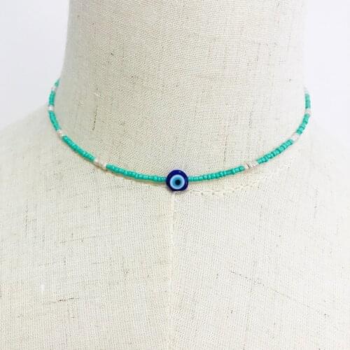 Women fashion short necklace luxury colorful beaded crystal Jewelry handmade bohemian choker 2020 summer new clothing accessory