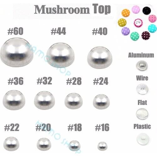 100Set/Lot#16-60Aluminum Round Mushrooms Fabric Covered Cloth Button Cover Metal Jewelry Accessories Handmade DIY craft 4Buttoms