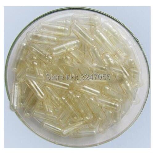 1000pcs/lot Clear Top+Clear Body Hollow Powder Packing Container, Size 0# High Quality Empty Capsule Shells, Mask Makeup Tools