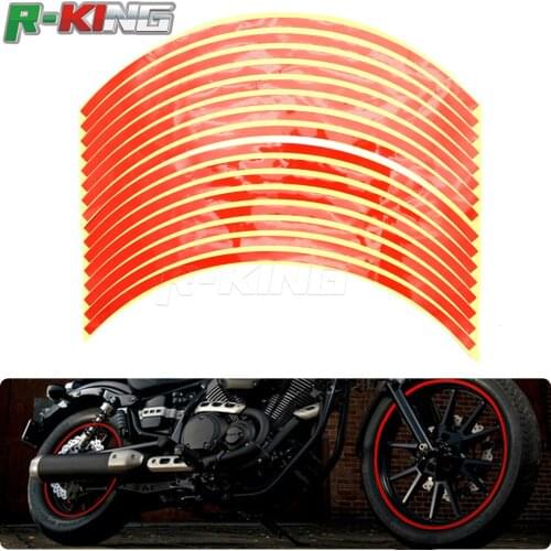 16 Pieces Universal Waterproof Motorcycle Wheel Rim Reflective Stickers Moto Bicycle Decal 17'/18' for Honda YAMAHA