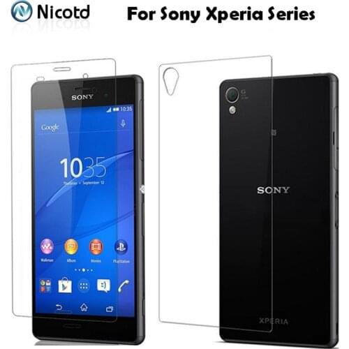 2pcs/Lot Front+Back Tempered Glass For sony Z3 Z Z1 Z2 Z4 Z5Prenium screen protector For Sony Xperia M4 Aqua M5 Z1 Z3 Z5 compact