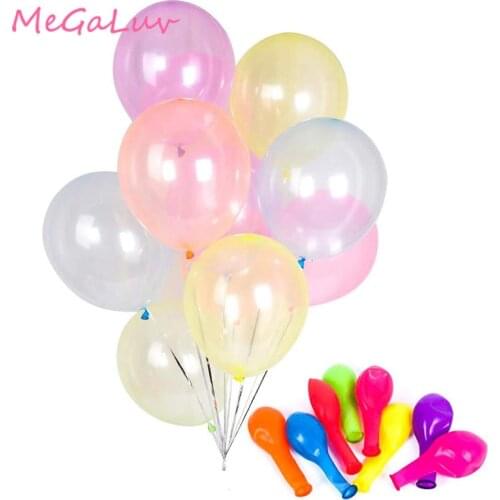 30pcs 12inch Crystal Neon Latex Balloon Pastel Round Bubble Balloon Birthday Unicorn Party Baby Shower Wedding Decorations