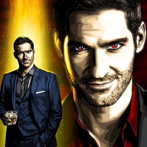 5D Full DIY Diamond Painting Lucifer Morningstar What Do You Truly Desier Tom Ellis Embroidery Cross Stitch Diamant Mosaic Gift