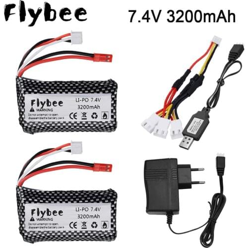 7.4V 3200mAh lipo battery JST Plug 18650 and charger set for remote control helicopter toys accessories 7.4 V 2S battery parts