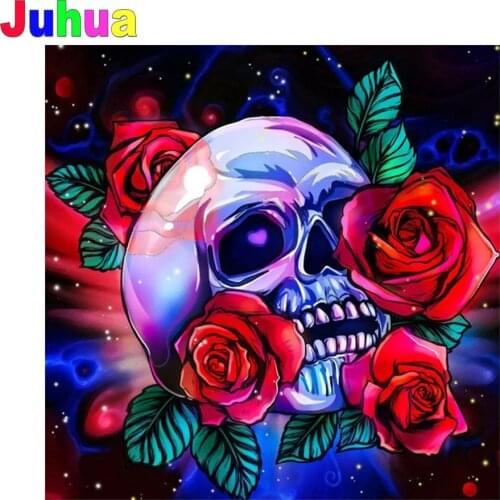 Skull rose diy Diamond painting 5d full drill Skeleton diamond embroidery mosaic stitch home decor