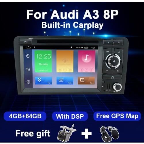 Android Car Radio For Audi A3 8P 2003-2012 S3 2006-2012 RS3 2011 Multimedia Video Player Navigation GPS 2Din 2 Din DVD 3G DSP