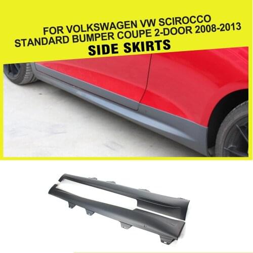 PP Car Auto Side Skirts Extension Lips For Volkswagen VW Scirocco Standard Coupe 2-Door 2008 - 2013