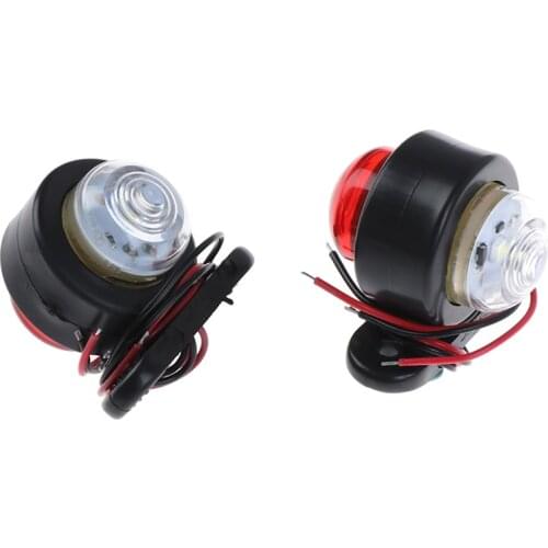 White Red 2Pcs Car Truck Trailer LED Side Marker Light Turn Signal Clearance Light Indicator Lamp For Lorry Van Caravans 10-30V