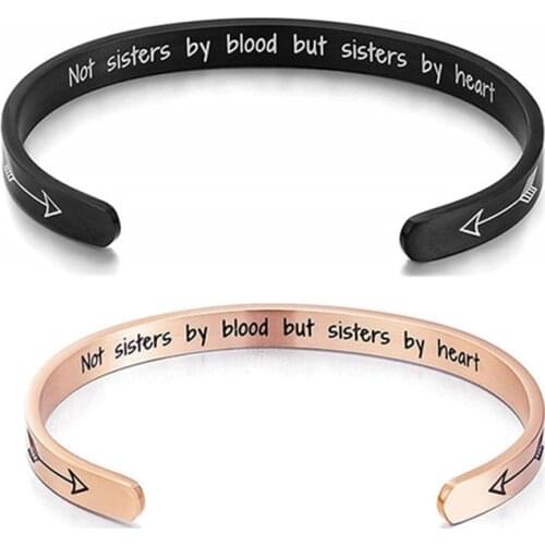 Friendship Stainless Steel Sisters Bracelets Best Friends Cuff Bracelet Bangle Women Fashion Jewelry