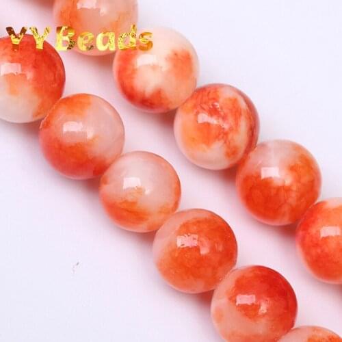 Natural Orange Red Persian Jades Stone Beads Loose Spacer Charm Beads 6-12mm For Jewelry Making DIY Bracelets Earrings Wholesale