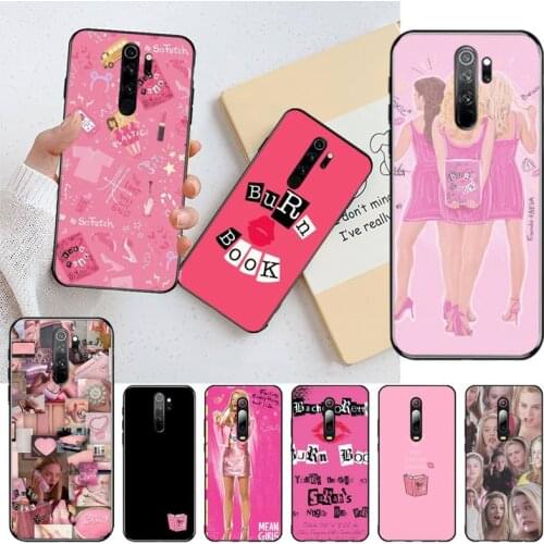 HPCHCJHM Burn Book Mean Girls Kiss Black Soft Shell Phone Case Capa for Redmi Note 8 8A 8T 7 6 6A 5 5A 4 4X 4A Go Pro