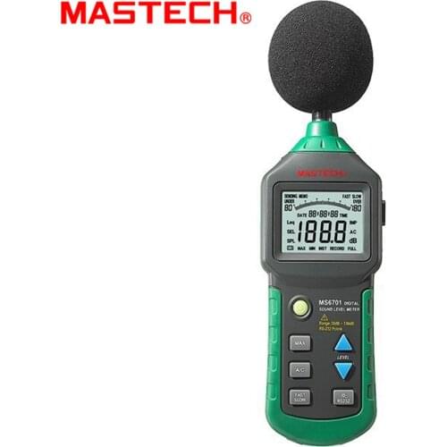 MASTECH MS6701 Auto Range Digital Sound Level Meter Decibel Tester 30dB to 130dB With USB Data Acquisition