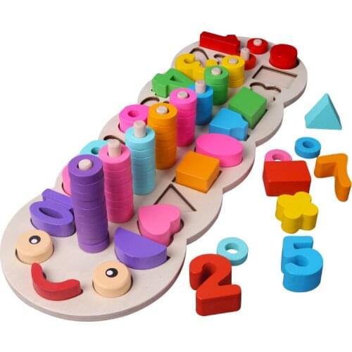 Early Education Wooden Toys Montessori Materials Learn To Count Numbers Matching Digital Shape Match Teaching Math Toys